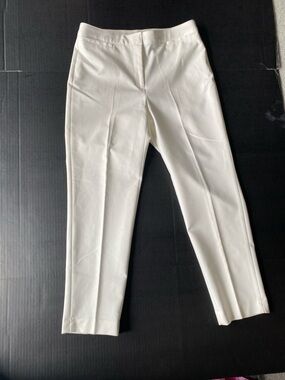 Ruby Rd. White Tailored Straight-Leg Pants